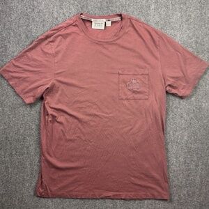 Scotch & Soda Men's Size Large T-shirt Front Pocket Embroidered Burgundy
